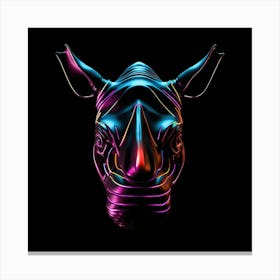 Neon Rhino Canvas Print