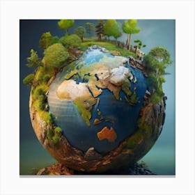 Earth Globe Canvas Print