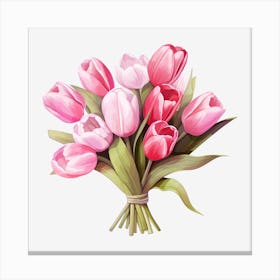 Bouquet Of Pink Tulips 1 Canvas Print