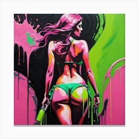 Girl in Paint Canvas Print