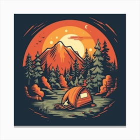 Camping In The Woods Canvas Print