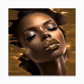 Gold Lips 2 Canvas Print