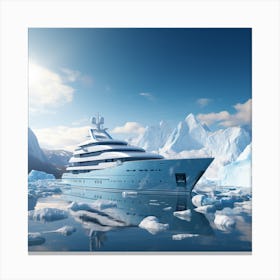 Luxury Yacht In The Arctic Canvas Print
