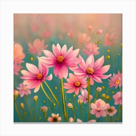 Pink Flowers 1 Canvas Print