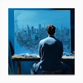 Blue Davinci Canvas Print