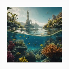 Surreal Underwater Landscape Inspired By Dali 3 Canvas Print