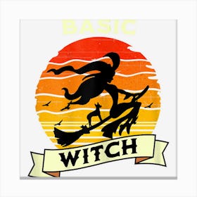 Womens The Basic Witch Halloween Costume Witch On Broom In Sunset Canvas Print