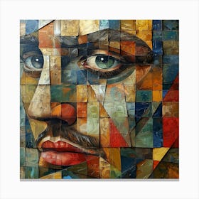 Face Of A Man - Cubism Canvas Print