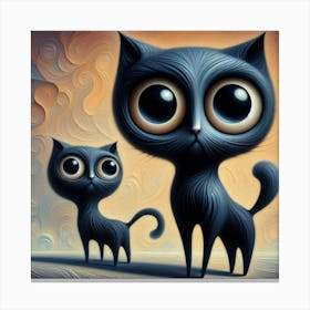 Black Cats Canvas Print