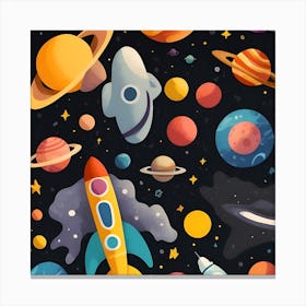 Space Background Canvas Print