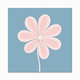 A White And Pink Flower In Minimalist Style Square Composition 60 Canvas Print