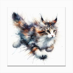 Cat Watercolour Art Print 2 Canvas Print