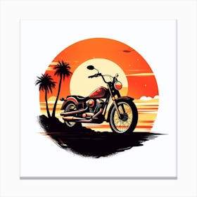 Sunset Motorcycle Canvas Print