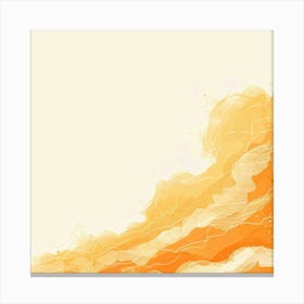 Abstract Orange Watercolor Painting Canvas Print