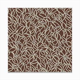 Brown Leaves, A Seamless Pattern, Flat Art,190 Canvas Print