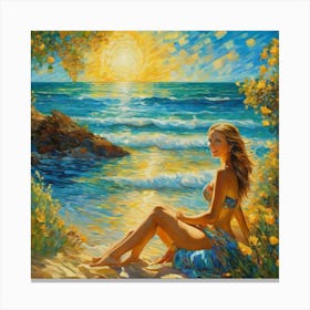 Sunset On The Beachgui Canvas Print