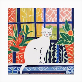 Matisse Inspired Open Window Cat 6 Canvas Print