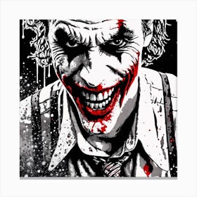 The Joker Portrait Ink Painting (29) Canvas Print