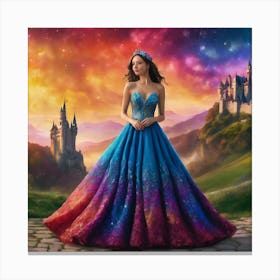 Girl In A Ball Gown Canvas Print