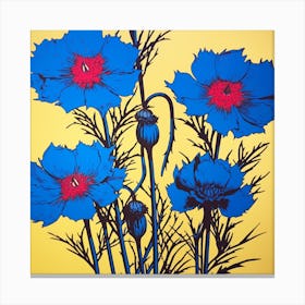 Love In A Mist Nigella 2 Pop Art Illustration Square Canvas Print