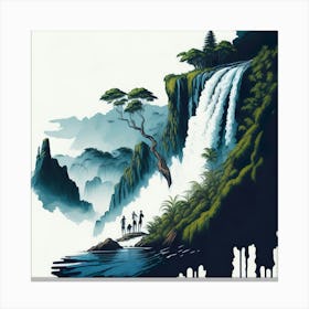 Colored Falls Ink Painting (6) Canvas Print
