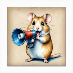 Hamster With Megaphone 4 Canvas Print