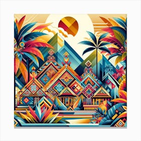 Geometric Art Tropical landscape Canvas Print