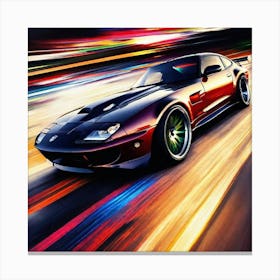 Sports Car In Motion Canvas Print