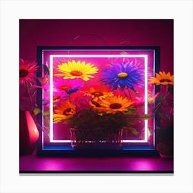 Neon Flowers 1 Canvas Print