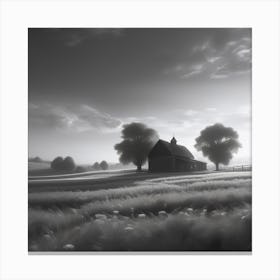 Barn In The Field 3 Canvas Print