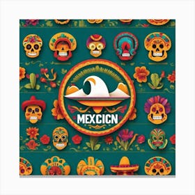 Mexican Skulls 13 Canvas Print