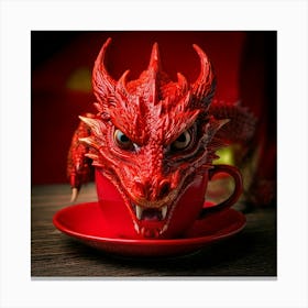 Firefly Angry, Red, Dragon, Glaring, Camera, Cup, Coffee, Fierce, Mythical, Creature, Intense, Fanta (1) Canvas Print