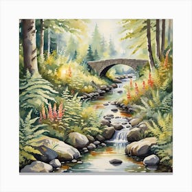 the bridge in the birchwood Canvas Print