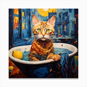 Bathtub Cat 1 Canvas Print