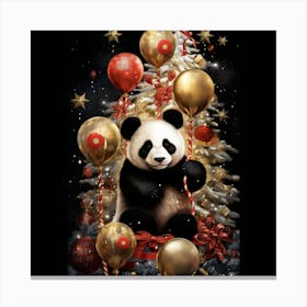 Christmas Panda Canvas Print