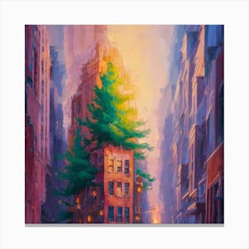 Tree On The Street Canvas Print