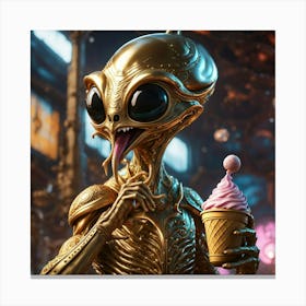 Alien Ice Cream Canvas Print