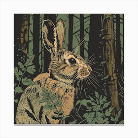 Rabbit In The Woods Canvas Print