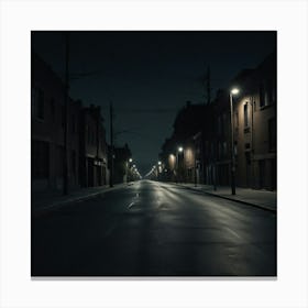 Empty Street At Night Canvas Print