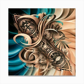 Tribal Tattoo Design Patterns Contemporary Abstract Art Print Canvas Print