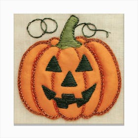 Pumpkin Applique Canvas Print