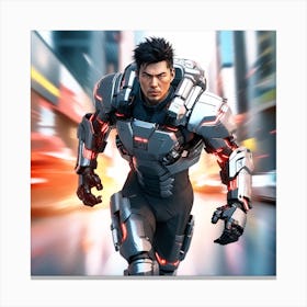 Futuristic Man Running 35 Canvas Print