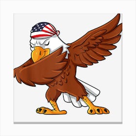 Hot Trend Dabbing American Bald Eagle 4th Of July Dab Canvas Print