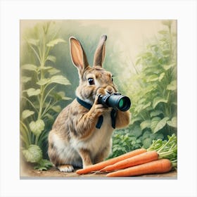 Rabbit With Camera 3 Canvas Print