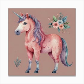 Unicorn Watercolor Painting Canvas Print