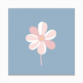 A White And Pink Flower In Minimalist Style Square Composition 165 Canvas Print