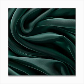 Dark Green Silk Fabric Background Canvas Print