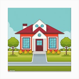 Cartoon House Canvas Print