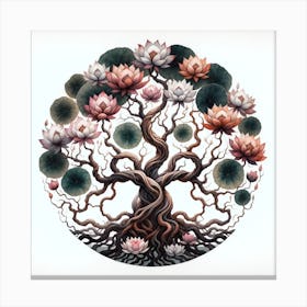 Lotus Tree Of Life Canvas Print