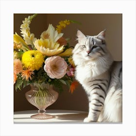 Cat In A Vase Canvas Print